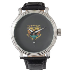Shetland Sheepdogs Retro Heart Dog Lover Watch