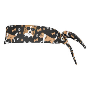 Shetland Sheepdogs Sheltie Dog Paw Print Pattern Tie Headband