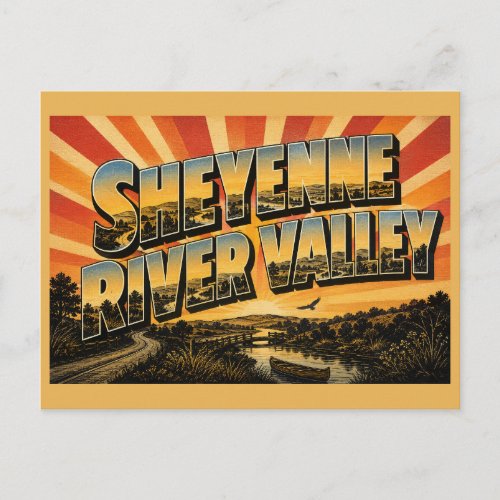 Sheyenne Valley ND Prairie Oak Savanna Art Postcard