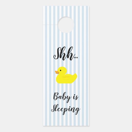Shh baby is sleeping  Blue stripe door hanger