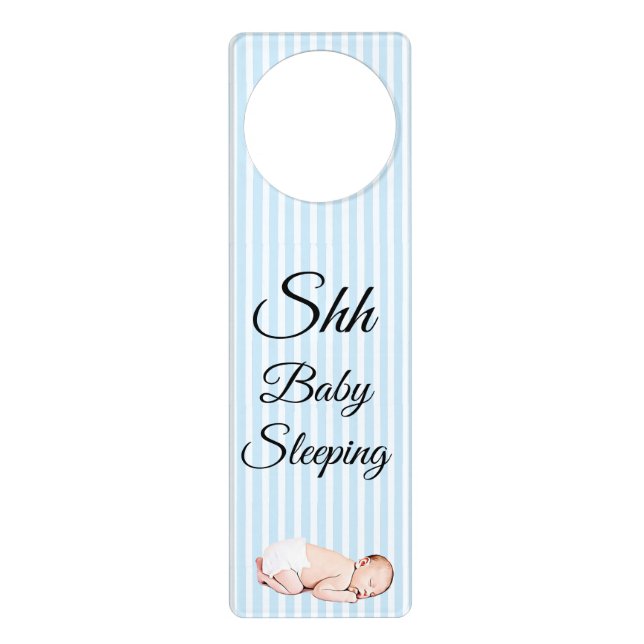 Shh Baby Sleeping Do Not Disturb Sign Door Hanger (Front)