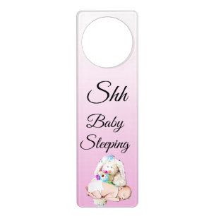 Shh Baby Sleeping Do Not Disturb Sign Door Hanger