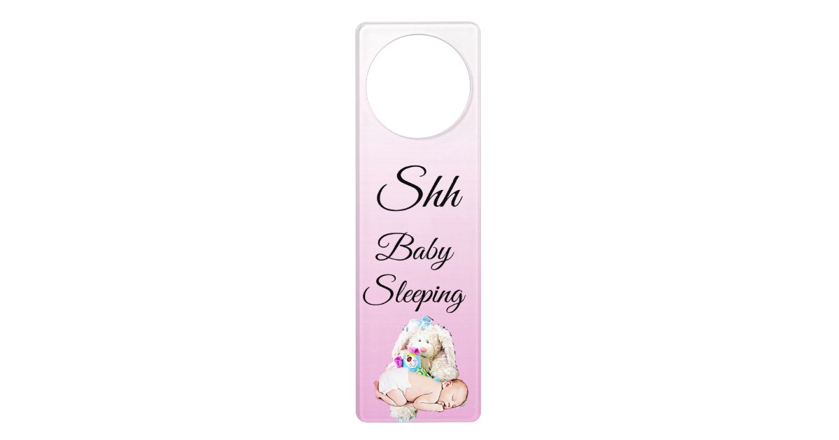 Shh Baby Sleeping Do Not Disturb Sign Door Hanger | Zazzle