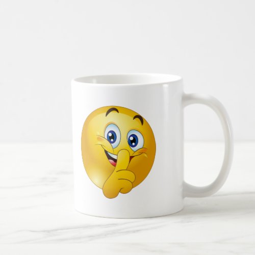 Shh emoji coffee mug