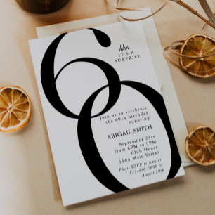 Shh It's a Surprise 60th Birthday Party Invitation