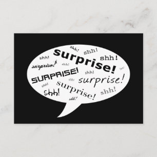 SHH! it's a surprise party! : comic speech bubble Invitation