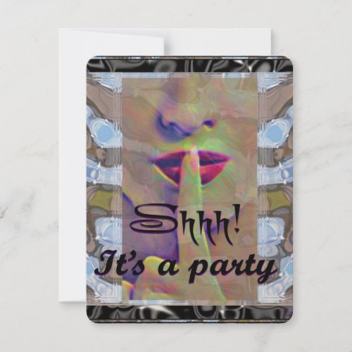 Shh Its a Surprise party invite Metallic