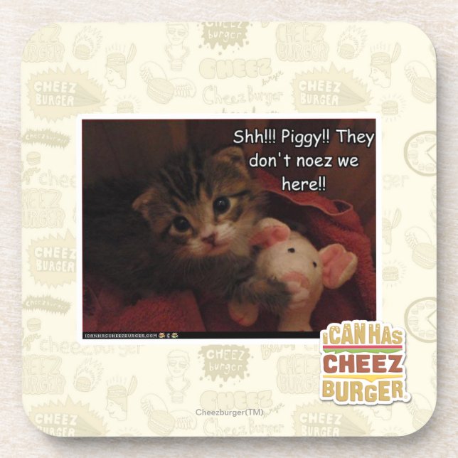 Shh!!! Piggy!! Beverage Coaster (Front)