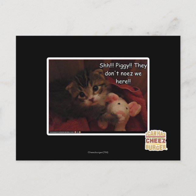 Shh!!! Piggy!! Postcard (Front)