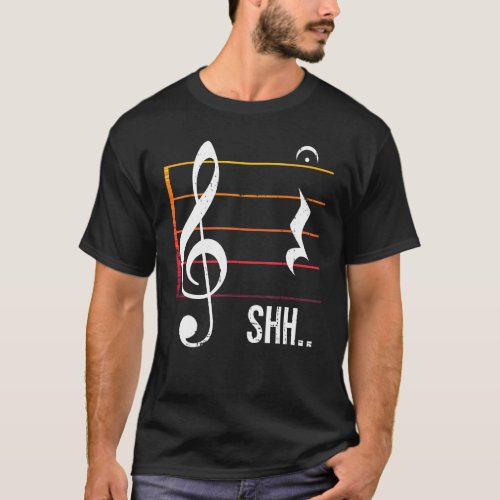 Shh Quarter Rest Fermata Music Musician T_Shirt
