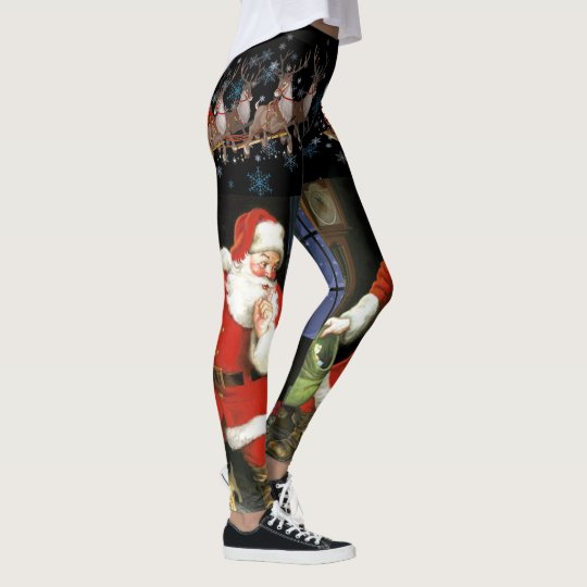 Shh Santa Claus Is Coming To Town Leggings | Zazzle.com