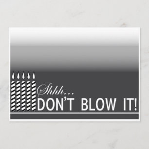 Shh Surprise Birthday Party Invitation   Black