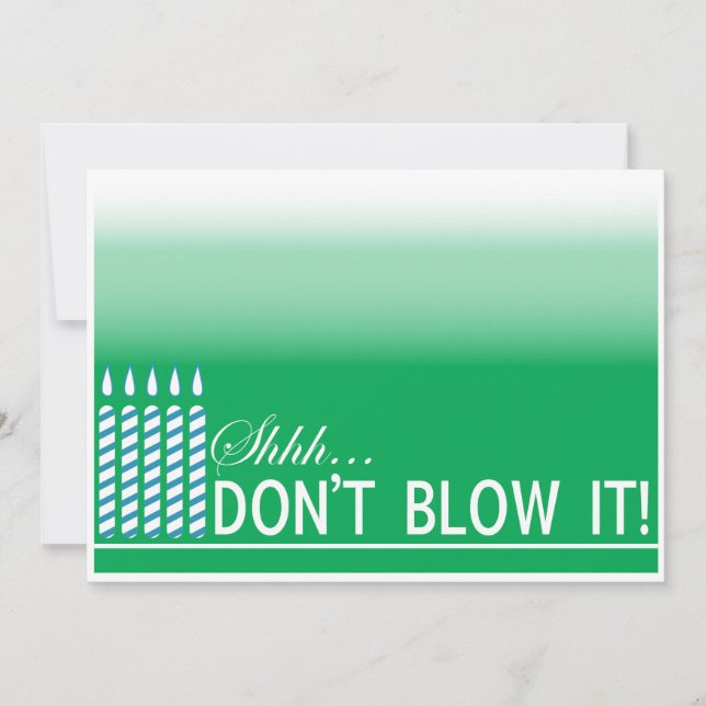 Shh Surprise Birthday Party Invitation | Green (Front)