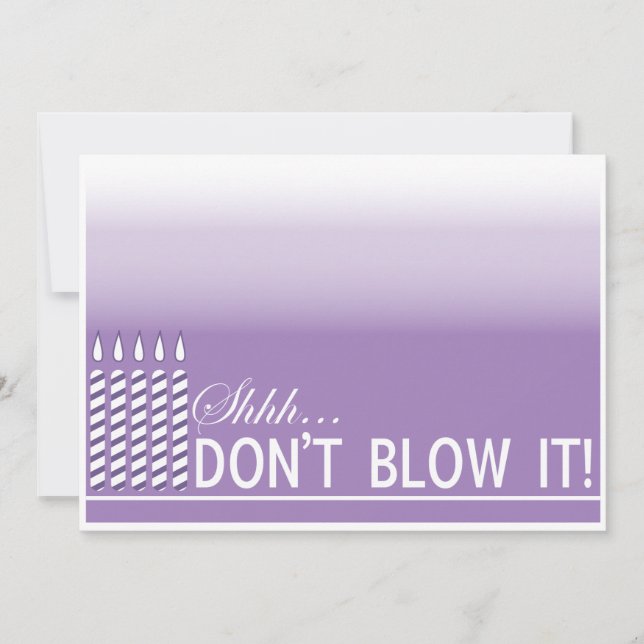Shh Surprise Birthday Party Invitation | Purple (Front)