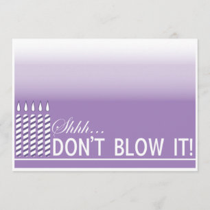 Shh Surprise Birthday Party Invitation   Purple