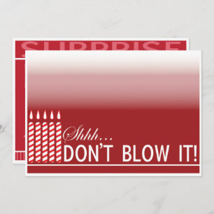 Shh Surprise Birthday Party Invitation Red