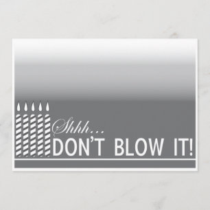 Shh Surprise Birthday Party Invitation   Silver