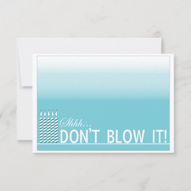 Shh Surprise Birthday Party Invitation | Teal (Front)