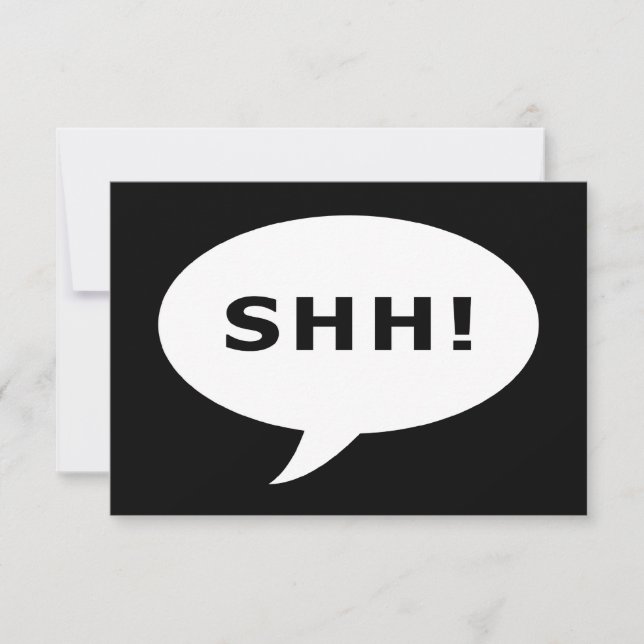 SHH! talking bubble Invitation (Front)