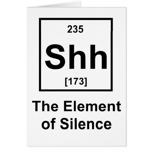 Shh, The Element of Silence Cards (Front)