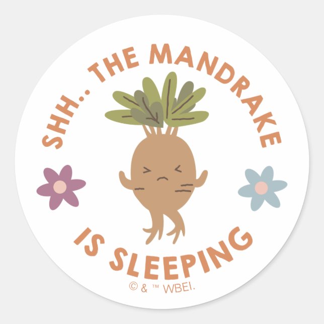 Shh.. The Mandrake Is Sleeping Classic Round Sticker (Front)