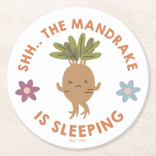 Shh.. The Mandrake Is Sleeping Round Paper Coaster