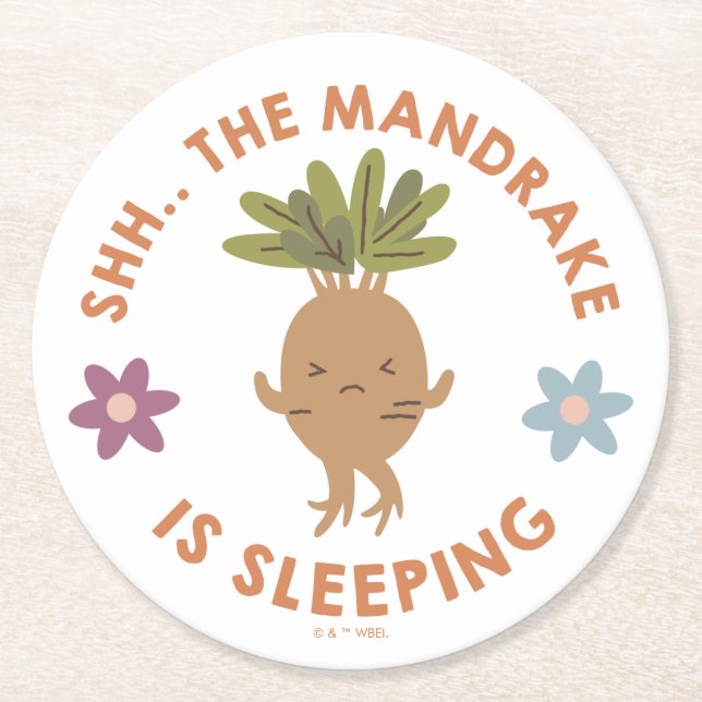 Shh.. The Mandrake Is Sleeping Round Paper Coaster (Front)
