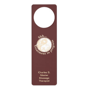 Shh Treatment in Progress, Scrolling Yin and Yang Door Hanger