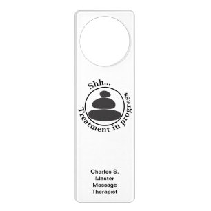 Shh Treatment in Progress with Hot Stone Massage Door Hanger