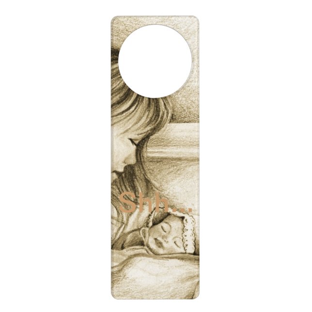 "Shh... "Vintage Style Carousel Dreams Door Hanger (Front)