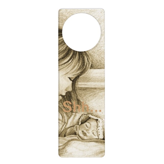 "Shh... "Vintage Style Carousel Dreams Door Hanger (Front)