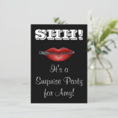 SHH! ZIP your lip surprise party invite (Standing Front)