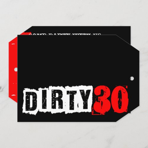 Shhh A Surprise Dirty 30th Red Birthday Party Invitation