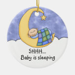 Shhh Baby Sleeping Door Hanger Ceramic Ornament at Zazzle