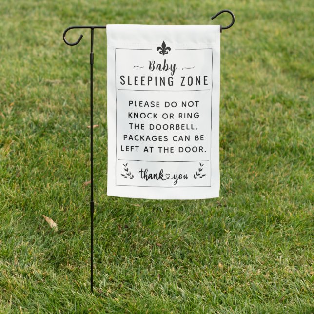 Shhh... Baby Sleeping Zone - Do Not Disturb Garden Flag (In SItu)