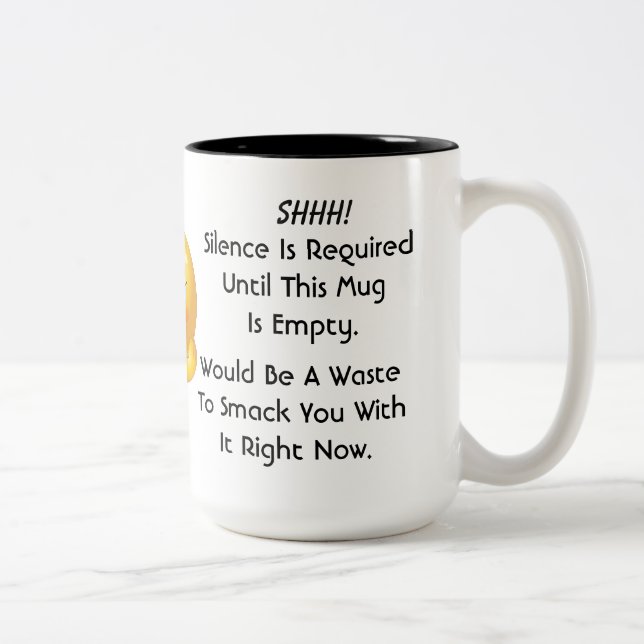 SHHH!  Coffee Mug-Grumpy Two-Tone Coffee Mug (Right)