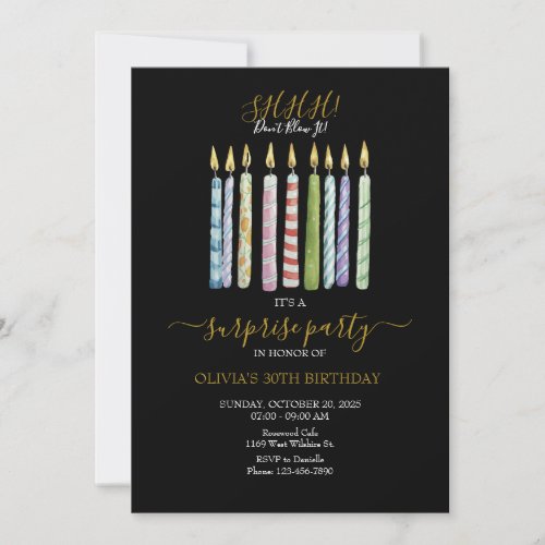 SHHH Dont Blow It Birthday  Invitation