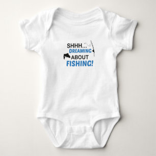 Shhh...dreaming about fishing!,Fishing Baby Baby Bodysuit