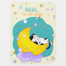“Shhh, I am still asleep" Cute Kitty Sleep on Moon