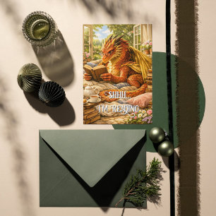 Shhh… I’m Reading Cozy Reading Dragon Card