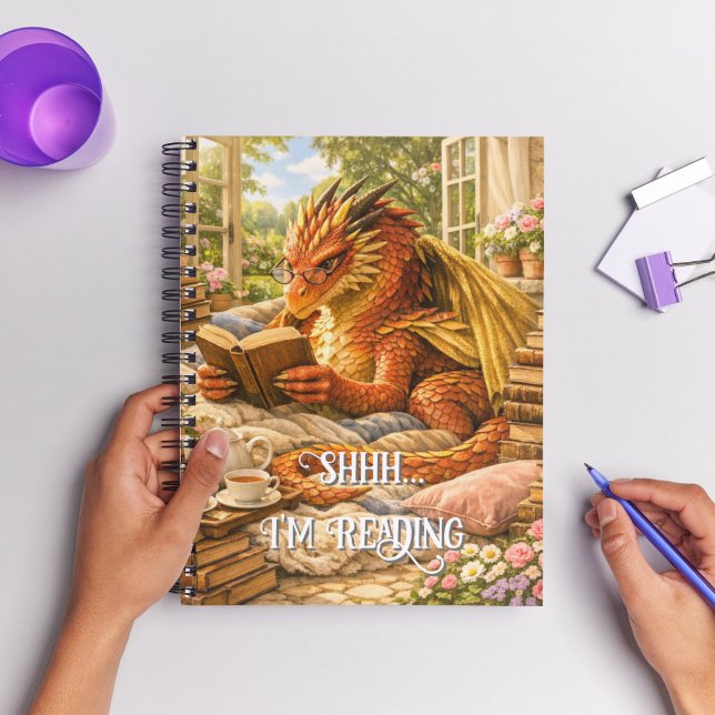 Shhh… I’m Reading Cozy Reading Dragon  Notebook (Creator Uploaded)