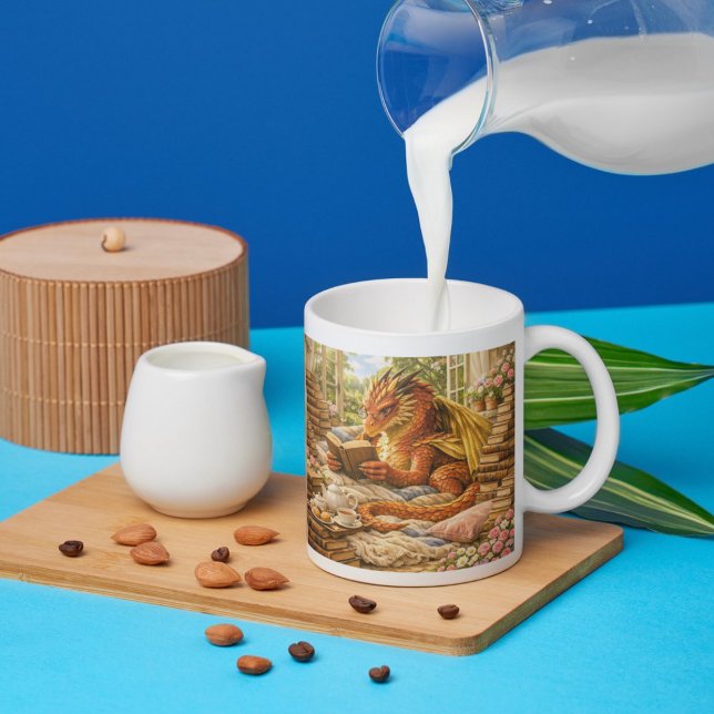 Shhh… I’m reading Cozy Reading Dragon Two-Tone Coffee Mug (Creator Uploaded)