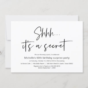 Shhh, It's a secret, Surprise Birthday Party Invitation