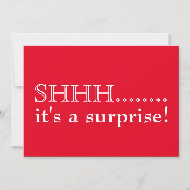 Shhh... It's a surprise 50th birthday party Invitation (Back)