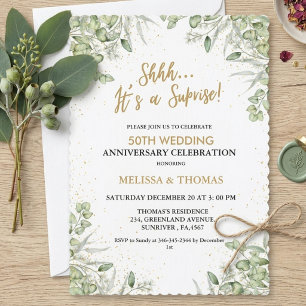Shhh It's a surprise 50th Wedding Anniversary Invitation