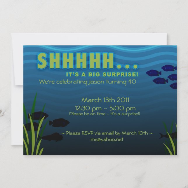 SHHH! It's a Surprise Birthday Party Invitation (Front)