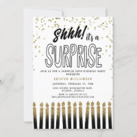 Shhh! It's a Surprise Fun 50th Birthday Candle