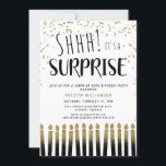 Shhh! It's a Surprise Gold 50th Birthday Candle  Invitation<br><div class="desc">Shhh! It's a Surprise Fun Gold 50th Birthday Candle Invitation 
Your guests will know that this will be a special party by just looking at this invitation!</div>