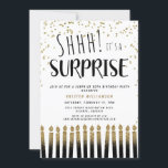 Shhh! It's a Surprise Gold 50th Birthday Candle  Invitation<br><div class="desc">Shhh! It's a Surprise Fun Gold 50th Birthday Candle Invitation 
Your guests will know that this will be a special party by just looking at this invitation!</div>