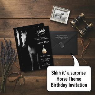 Shhh it's a surprise Horse Them Birthday Invitation